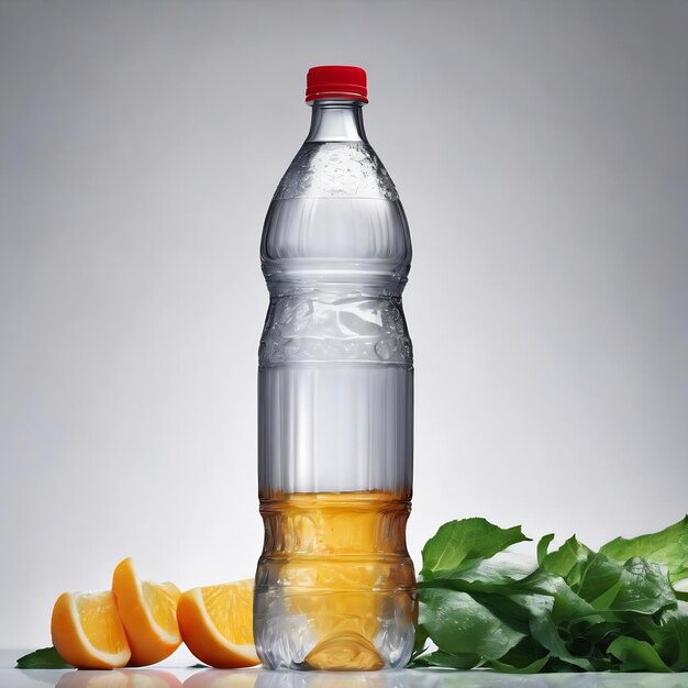 Plastikflasche auf weißem Hintergrund
