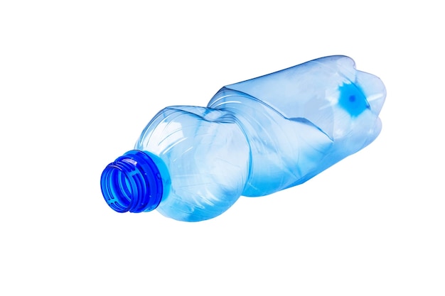 Plastikflasche isoliert auf weißem Hintergrund Plastikverschmutzungskonzept