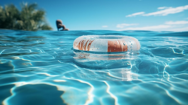 Plastikflasche mit einer Plastikflasche im Meer, Umweltverschmutzungskonzept, generative KI