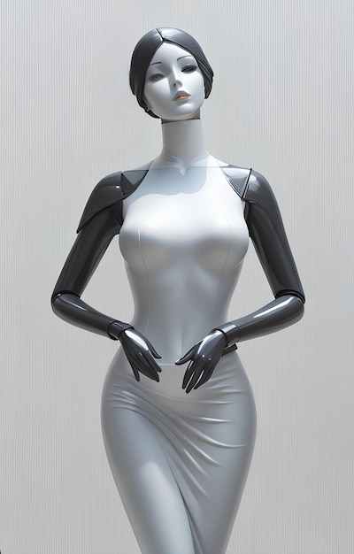 Plastikmannequin eines stilvollen Mädchens monumentale Kunst eines eleganten Weibs modisches Modelldesign