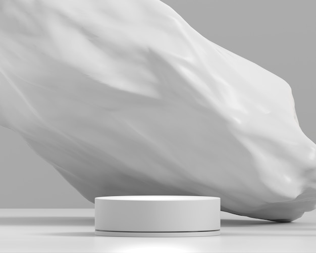 Plataforma blanca abstracta del podio para la representación 3D del escaparate de la exhibición del producto