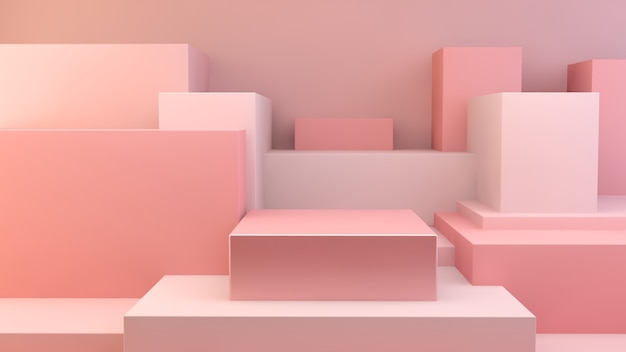 Plataforma de cubos rosados