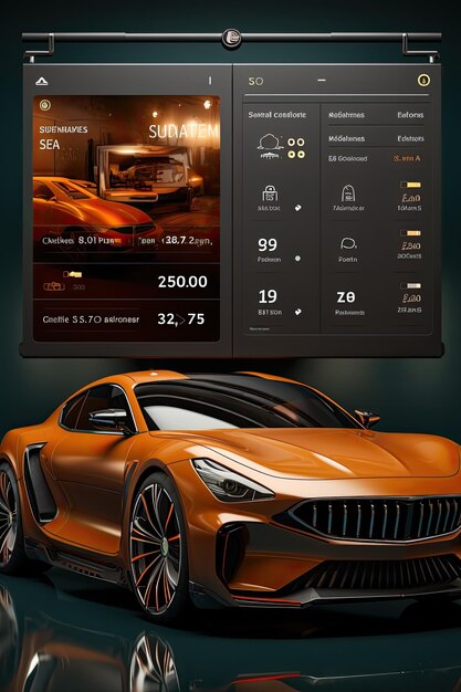 Foto plataforma de aluguel de carros ui mockup fácil de usar e visualmente atraente para uma plataforma de aluguel de carros