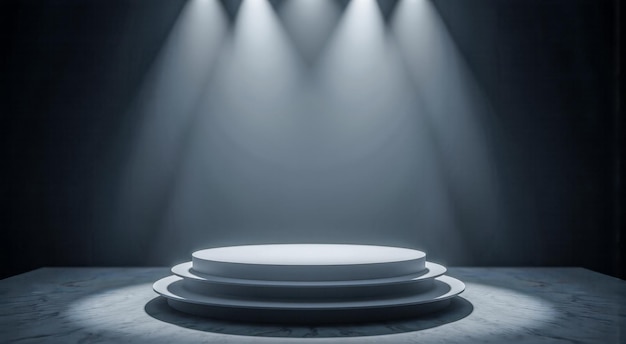 plataforma de apresentação visualização profissional dramática para exibição de produtos exibindo itens de luxo marca ou produtos de design moderno ou anúncios criativos