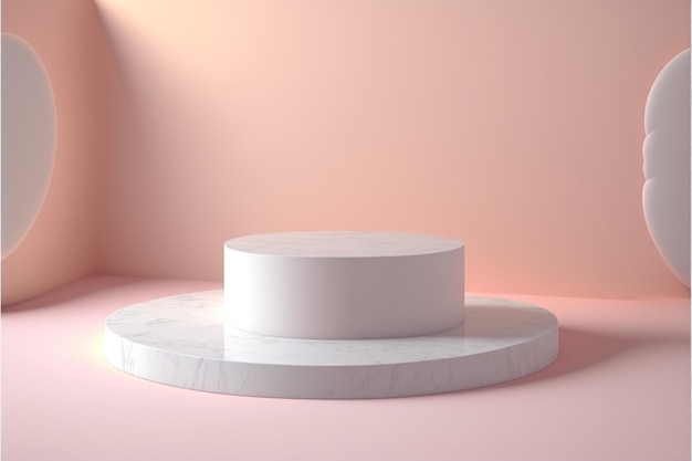 Plataforma de pedra de renderização foto realista Generative Ai