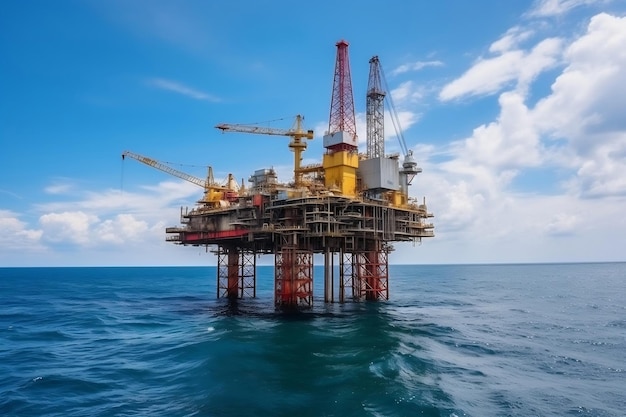 Plataforma de perfuração no mar como parte da indústria de petróleo generativa ai