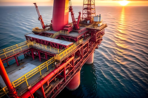 Foto plataforma de perfuração para perfuração de poços de petróleo no mar tecnologias de produção de petróleo e gás