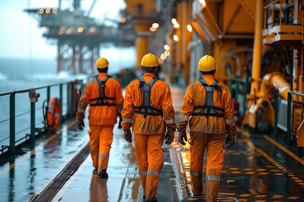 Foto plataforma de petróleo e gás ou plataforma para a indústria do petróleo e do gás e trabalhos pesados