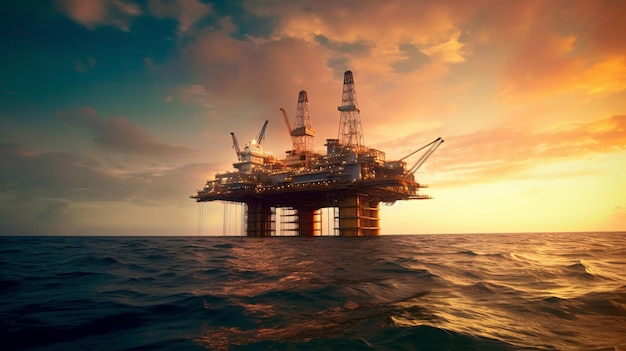 Plataforma de petróleo no golfo