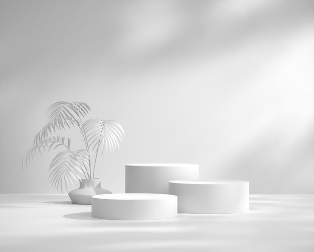 Plataforma de pódio branco abstrato para exibição de produtos renderização 3d