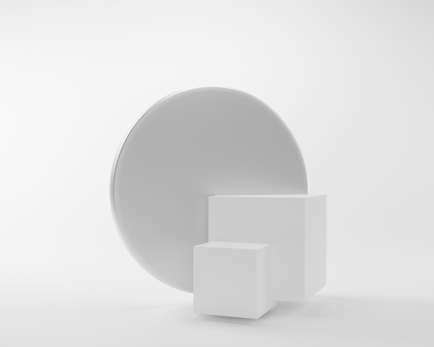 Plataforma de pódio branco para apresentação de produtos cosméticosMock up design espaço vazio renderização em 3 d