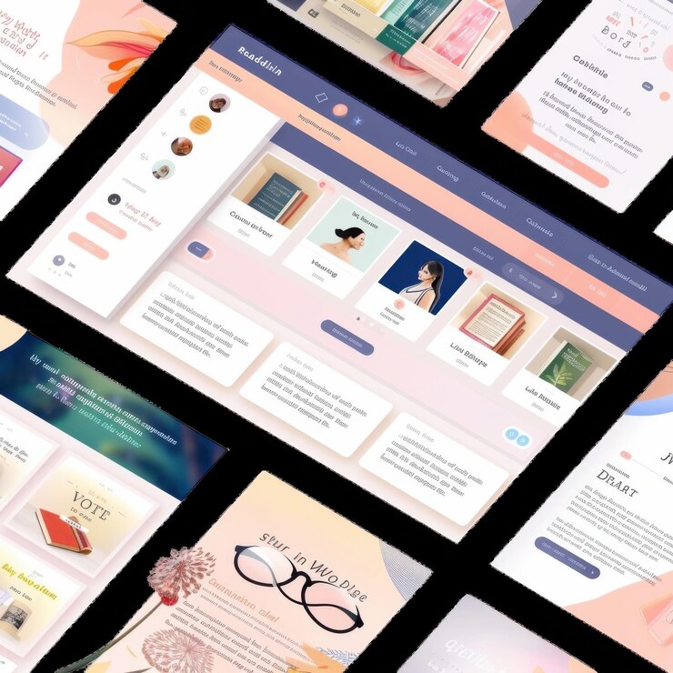 Foto plataforma digital interactiva que muestra recomendaciones de libros