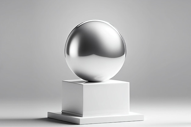 plataforma de escenario de podio de cúpula de bola de plata de vidrio