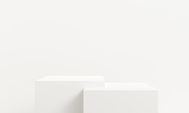 Plataforma de exhibición de productos blanca fondo podio blanco minimalista