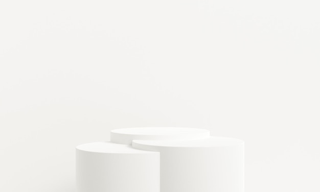 Plataforma de exhibición de productos blanca fondo podio blanco minimalista