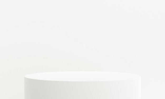 Plataforma de exhibición de productos blanca fondo podio blanco minimalista