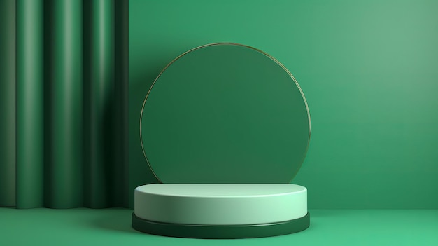 Plataforma de fondo de podio verde producto etapa de presentación de estudio 3d Pedestal simple abstracto ligero