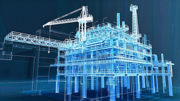 Plataforma industrial y de fabricación de energía Tecnología avanzada e ingeniería en la producción de petróleo y gas