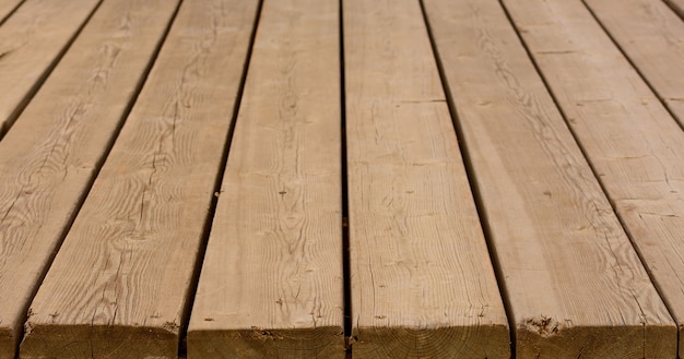 Plataforma de madera vacía o terraza de tablones