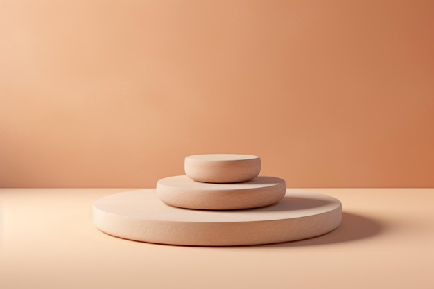Plataforma de piedra sin adornos: un escenario minimalista para presentaciones de productos