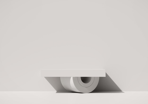 Foto plataforma de podio blanco moderno mínimo abstracto para escaparate de exhibición de productos representación 3d