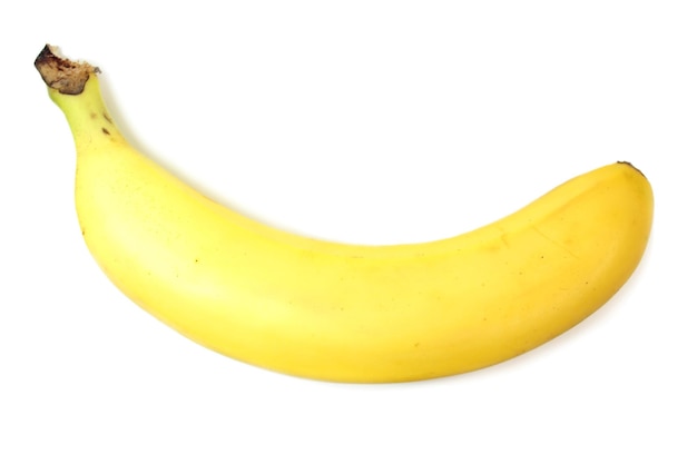 Un plátano aislado sobre un fondo blanco Cerrar foto