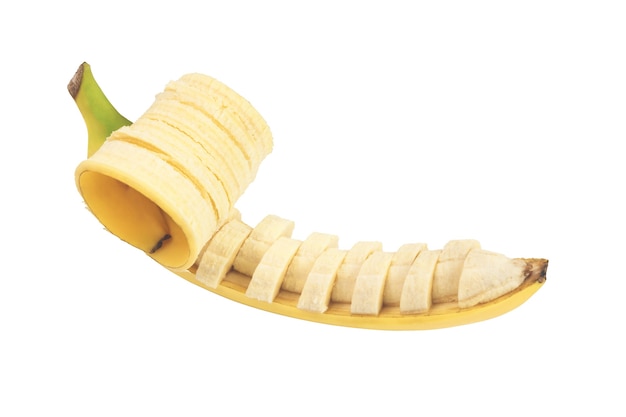 Foto plátano aislado con trazado de recorte