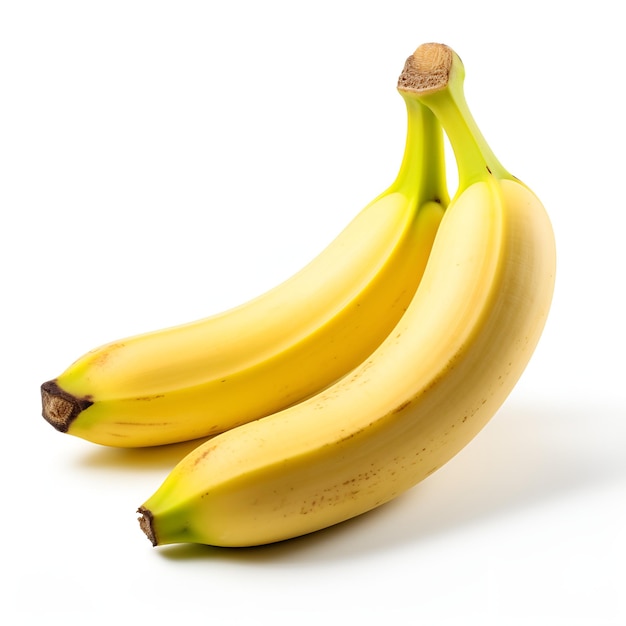Plátano sobre fondo blanco sobre fondo blanco
