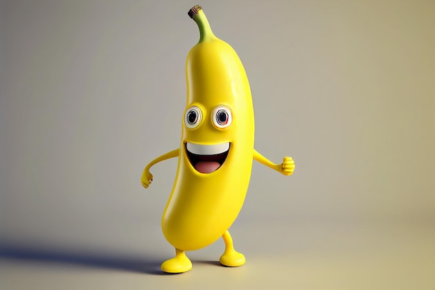 Foto un plátano con una sonrisa en la cara y una sonrisa.
