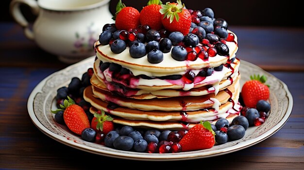 Plato con arándanos y fresas