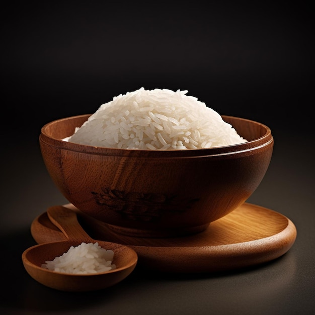 un plato de arroz con una cuchara y una cuchara en él