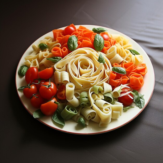 Plato De Aspecto Realista Pasta Con Verduras