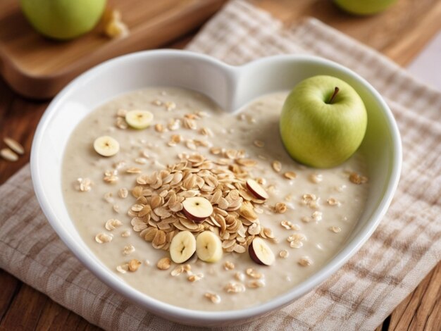 un plato de avena con avena y plátanos