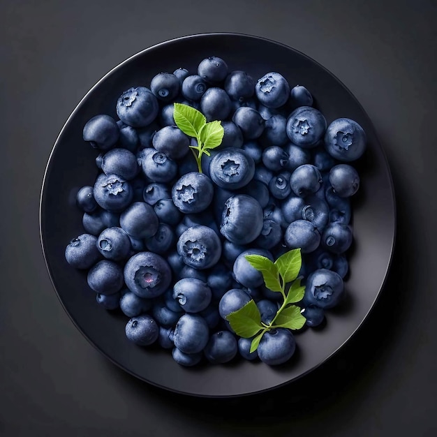 Foto un plato de bayas sobre un fondo negro