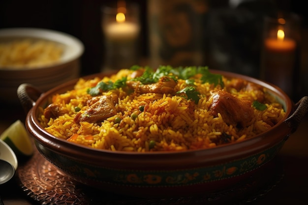 Un plato de biryani