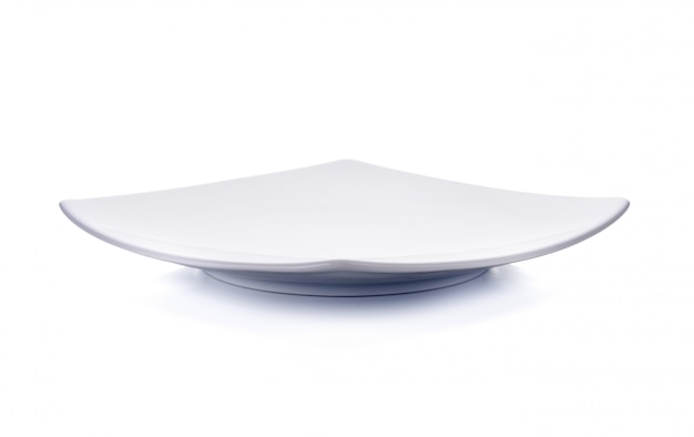 Foto plato blanco sobre fondo blanco