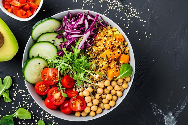 Plato de Buda con verduras y legumbres