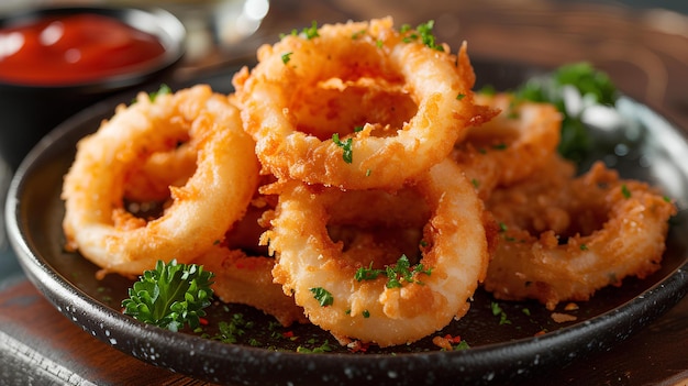 Un plato de camarones fritos