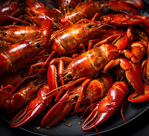 Un plato de cangrejo de río con la palabra cangrejo de río