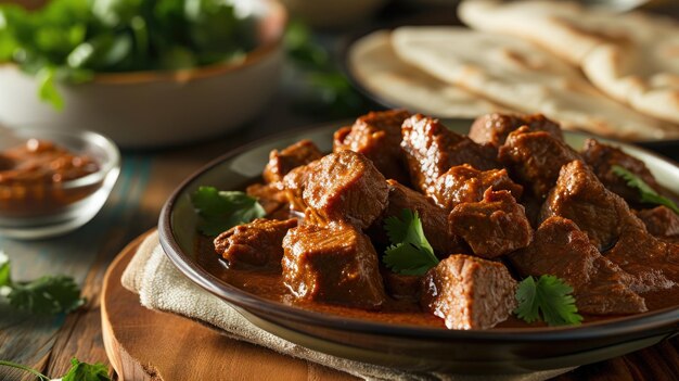 Plato de carne con pan de pita