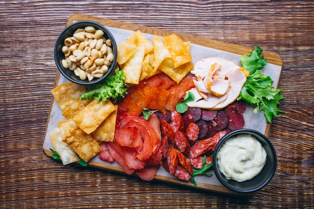 Plato de carne en rodajas