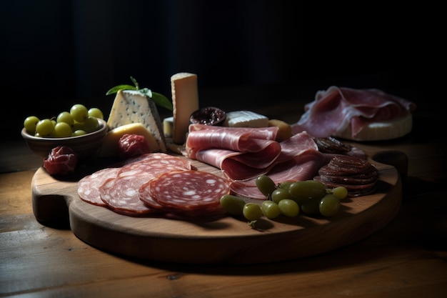 Plato de cena aperitivos Generar Ai