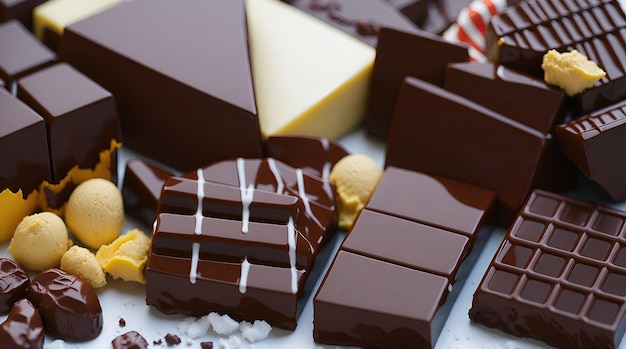 Un plato de chocolates con diferentes sabores incluyendo chocolate