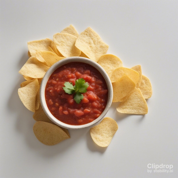 Un plato de chutney de mango colocado en un plato y rodeado de mini poppadums