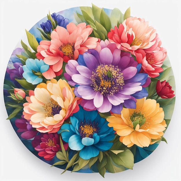 un plato colorido con flores en él que dice "primavera"