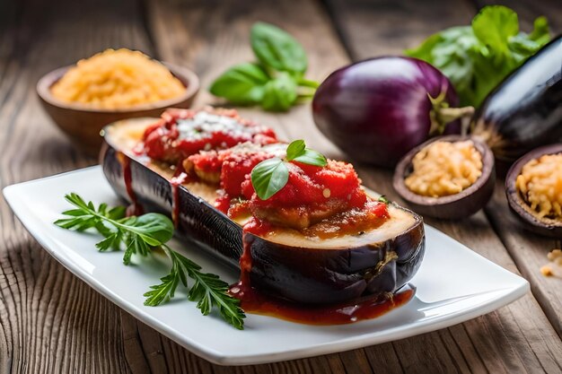 Foto un plato de comida con arroz y verduras