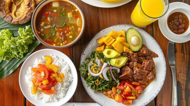 Foto plato de comida brasileña