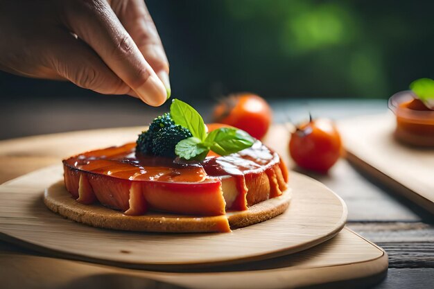 Un plato de comida con brócoli