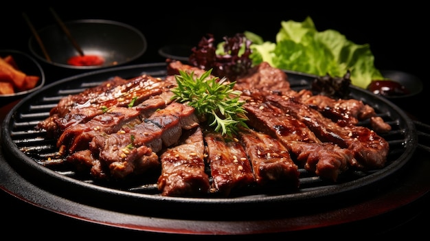 Plato de comida con carne y verduras