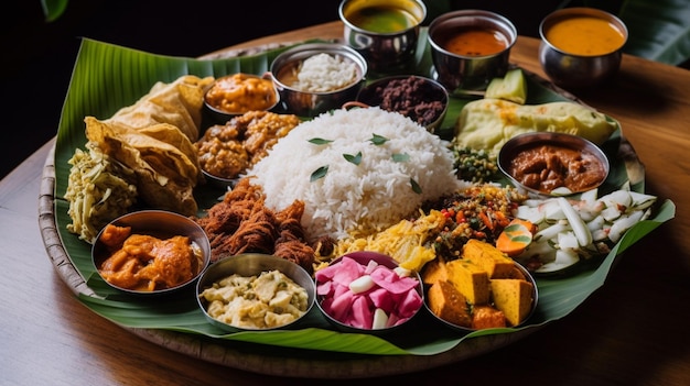 Un plato de comida con diferentes alimentos que incluyen una variedad de alimentos diferentes.